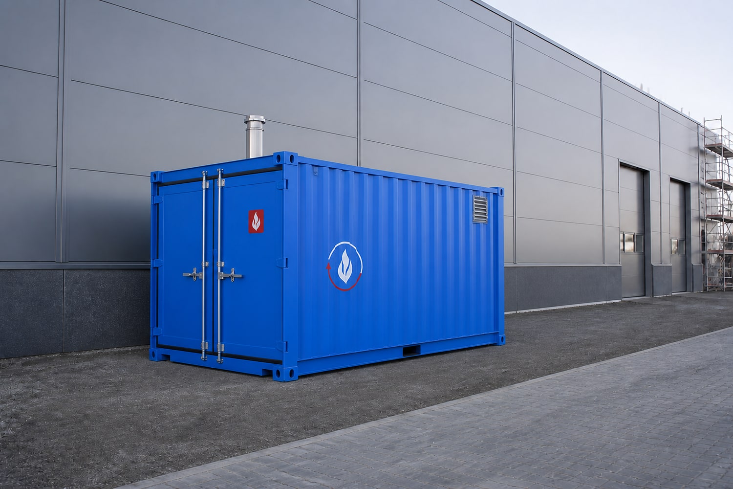 Warmwasserspeicher und mobile Heizzentrale für die temporäre Warmwasserversorgung
